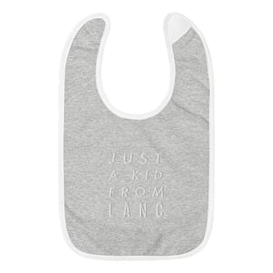 Just a Kid From Lanc Embroidered Baby Bib